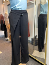 Load image into Gallery viewer, Vanessa Black Crossover Waistband Trousers