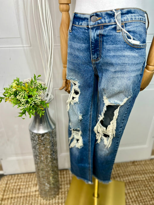 Vianney Vintage Style High Rise Ankle Skinny Jeans