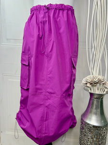 Gina's Green or Violet Long Parachute Skirt