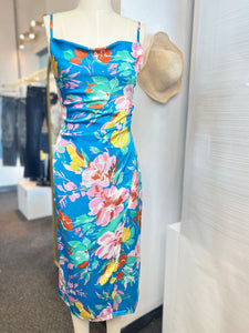 Lucianna Pink/Multicolor Blue Mullti or Mint Multi Spaghetti Strap Midi Dress