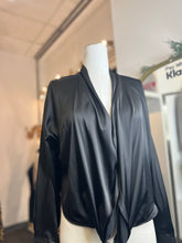 Load image into Gallery viewer, Oyuki Sky Blue or Black Satin Blouse