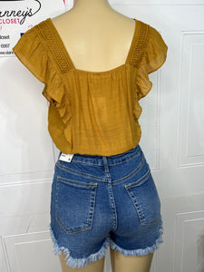 Karla Short Sleeve Mustard Top