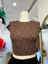 Load image into Gallery viewer, Betty Animal Print Ribbed Crop Top