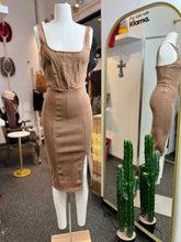 Load image into Gallery viewer, Isabella Stretchy Square Neck Denim Dress