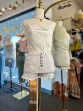 Load image into Gallery viewer, Jasmine White Denim Distressed Slim Fit Shorts