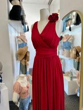 Load image into Gallery viewer, Sheila Red Maxi V Neck Dress