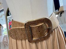 Load image into Gallery viewer, Arleth Silver and Khaki Elastic Leather Belt