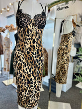 Load image into Gallery viewer, Pamela Stretchy Lace Up Animal Print Midi Dress