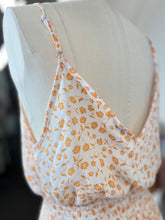 Load image into Gallery viewer, Clearance Orange Floral V Neck Spaghetti Strap Smocked Mini Dress