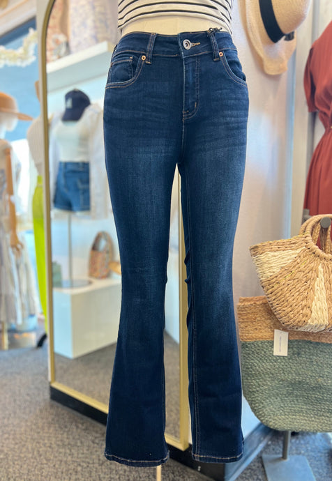 Cynthia Dark Wash High Rise Slim Bootcut Jeans