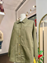 Load image into Gallery viewer, Yadira Olive Green Buttoned Up Oversize Light Weight Jacket