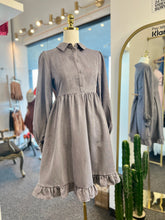 Load image into Gallery viewer, Savine Slate Blue Long Sleeve Button Up Dress