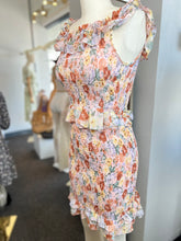 Load image into Gallery viewer, Clearance Peach Floral Print Smocked 2 Piece Skirt Set