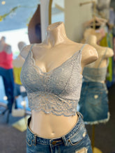 Load image into Gallery viewer, Leslie Black, Grey, and Nude Floral Lace Scalloped Bralette