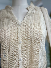 Load image into Gallery viewer, Makayla Effortless Hollow Out Knit Top Mandarin Neckline Button Down Top