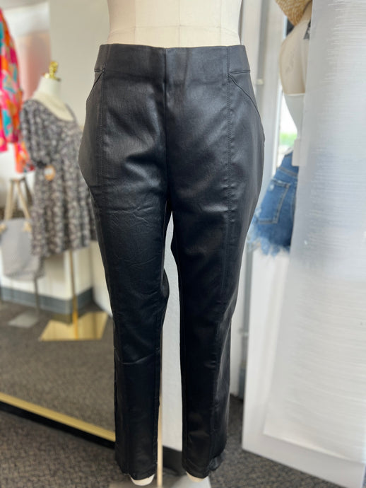 Black Plus Size Vegan Leather Pants