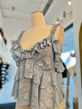 Load image into Gallery viewer, Romina Ivory Or Sky Blue Lace Ruffle Detail Top