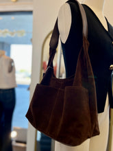 Load image into Gallery viewer, Samantha Wine or Brown Suede Shoulder bag