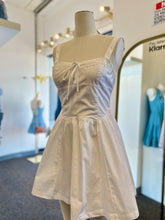 Load image into Gallery viewer, Claire White A Line Cotton Dress
