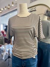 Load image into Gallery viewer, Maddison Stripes  Rushed Sides Dolman Sleeves Tp