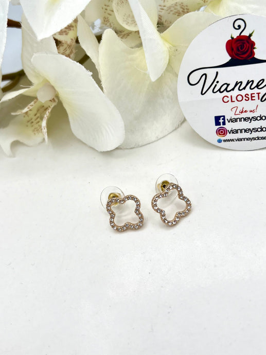 Madeline Gold with Swarovski Stud Push Back Earrings