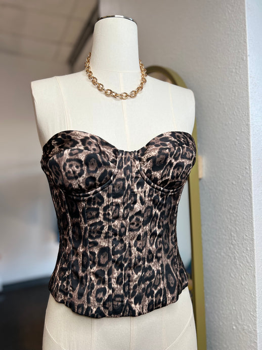 Jassiby Brown/Black Animal Print Corset