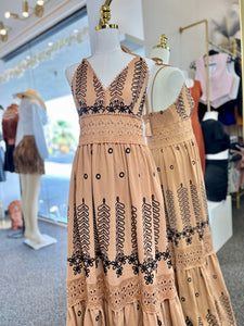 Esperanza Maxi Mustard Dress Open Back