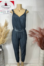 Load image into Gallery viewer, Annia Sleeveless V Neck Acid Washed Jumpsuit