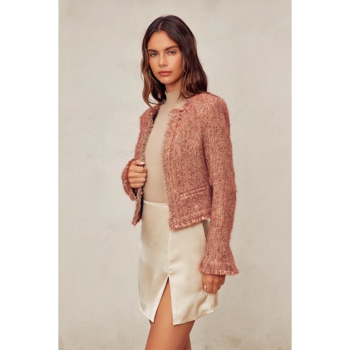 Dianna Open Front Knitted Cropped Blazer