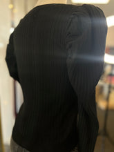 Load image into Gallery viewer, Alice Black Ribbed Long Sleeve Fitted Sweater
