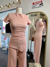 Load image into Gallery viewer, Christine Baby Pink or Black 2 Piece Pant and Asymmetrical Halter Top Set