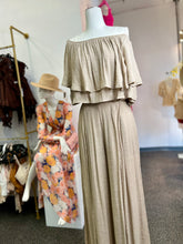 Load image into Gallery viewer, Heather Pearl or Mocha Flowy Off The Shoulder Set