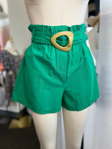 Addilyn Spruce Green Shorts w/ Bamboo Belt