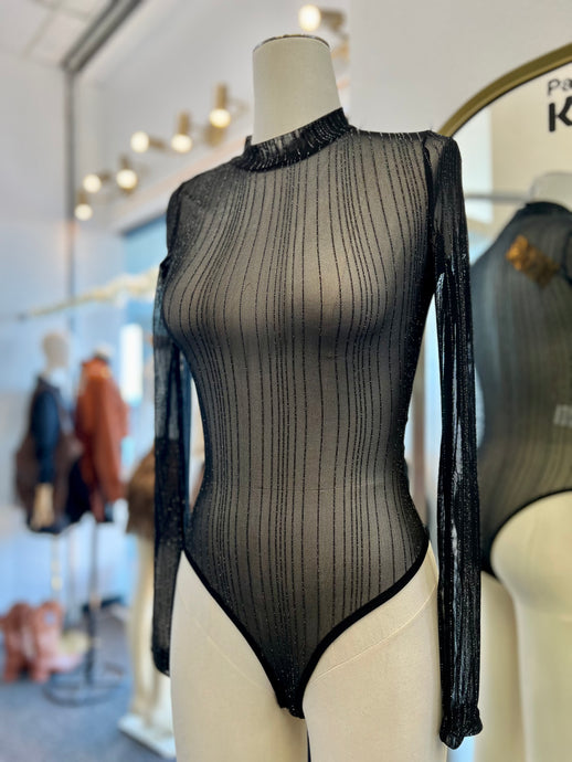 Hannia Black/Silver Bodysuit Transparent