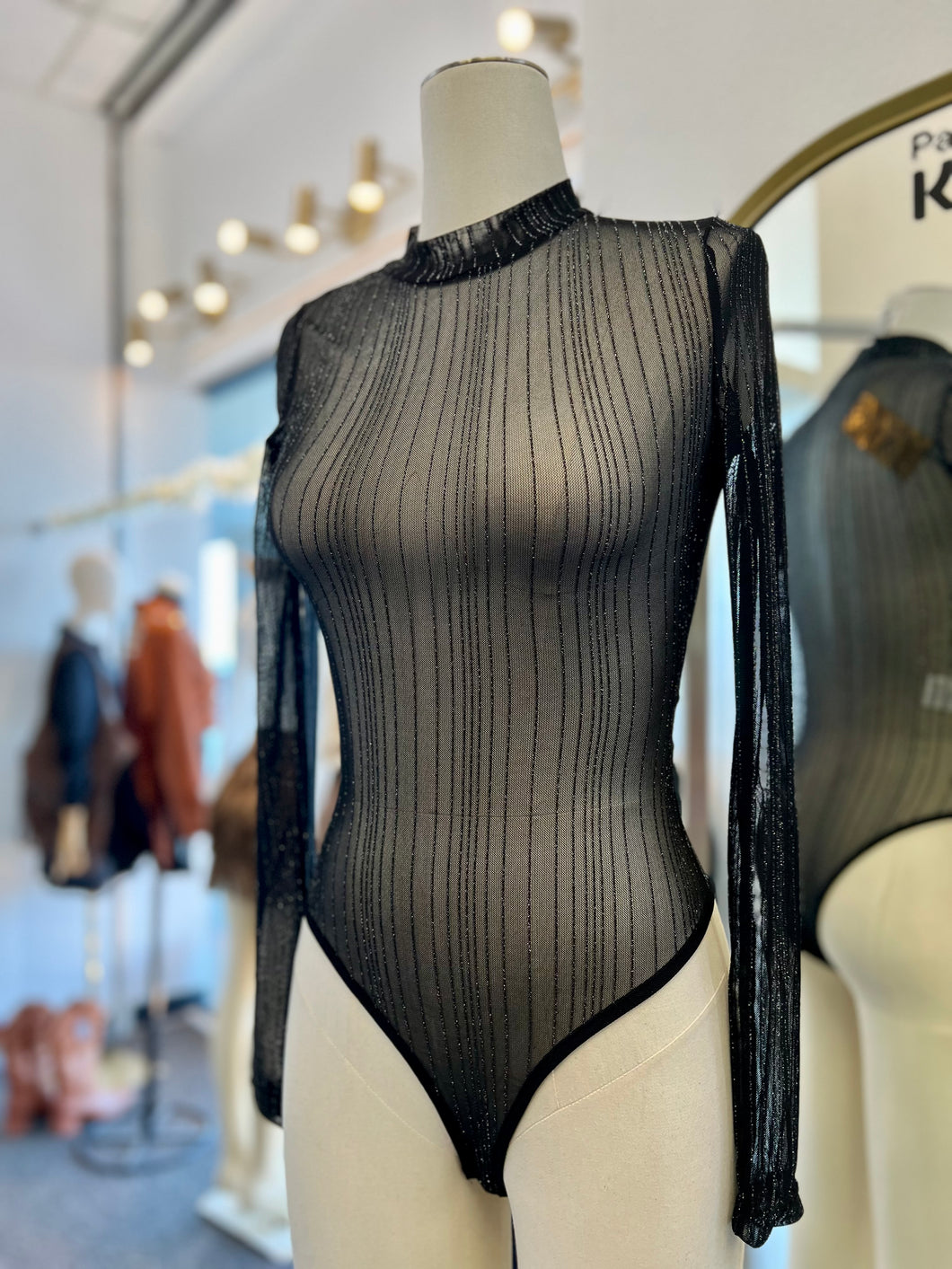 Hannia Black/Silver Bodysuit Transparent