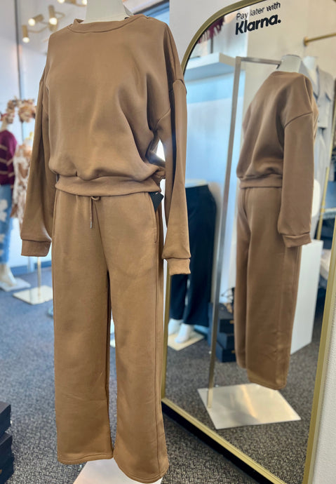 Bernadette Black or Khaki Cozy Straight Leg Lounge Set