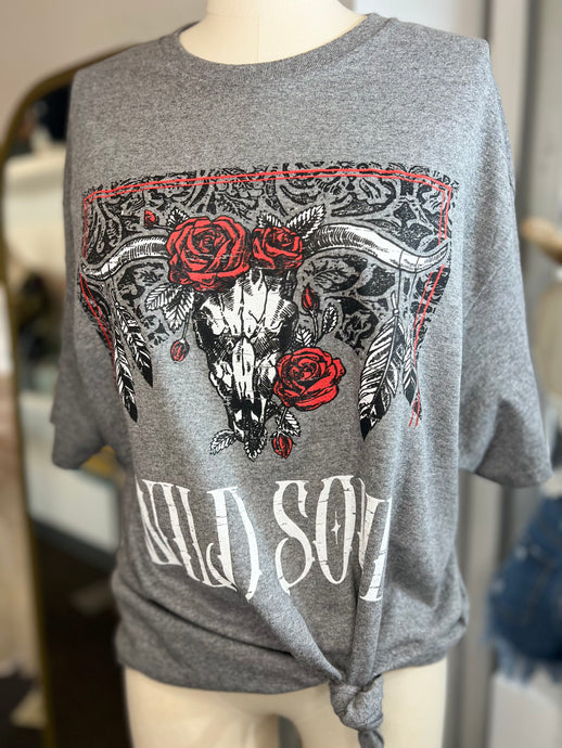 CLEARANCE Alice Graphite Heather “wild soul at heart Tee”