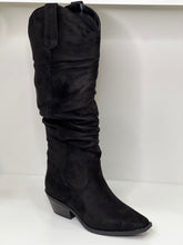Load image into Gallery viewer, Sophie Black Suede Western Chunky Boot