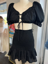 Load image into Gallery viewer, Emily 2pc Black Smocked Skirt Set