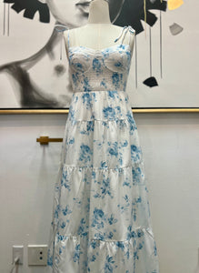 Michelle Flowy Floral Shoulder tie Strap Maxi Dress