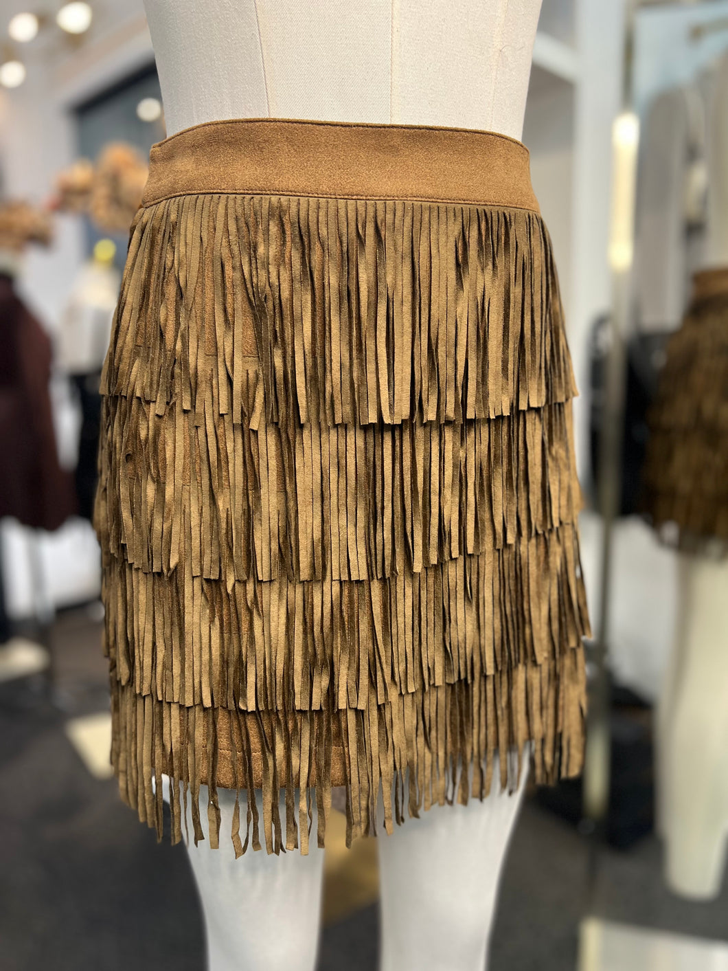 Trish Fringe Lined Skort Adjustable Waist