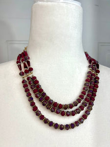 Karina Red Wine Beaded Necklace