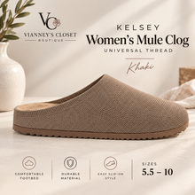 Load image into Gallery viewer, Women's Chelsea Mule Black Suede Clog or Khaki Universal Thread