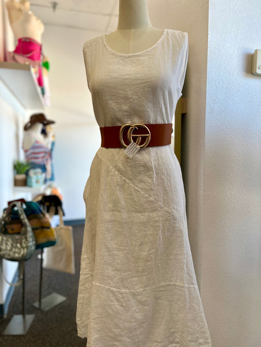 Karin White Linen Maxi Dress
