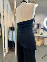 Load image into Gallery viewer, Alice Black Asymmetrical Halter Top Set