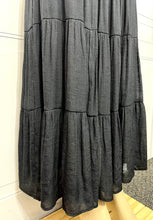 Load image into Gallery viewer, Karime Black Elasticized Flowy Long Skirt