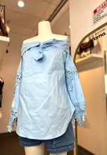 Load image into Gallery viewer, Michelle Green or Baby Blue Off Shoulders Top
