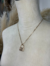 Load image into Gallery viewer, Athena Gold Lock Necklace