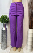 Load image into Gallery viewer, Dixie Beige, Fuchsia or Violet Linen Blend Straight Pants