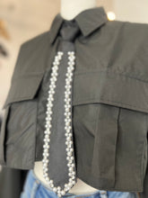 Load image into Gallery viewer, Jassiby Black or White Long Sleeve with Rhinestone Bowtie Top